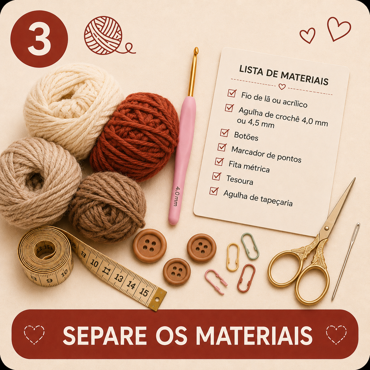 Separe os materiais